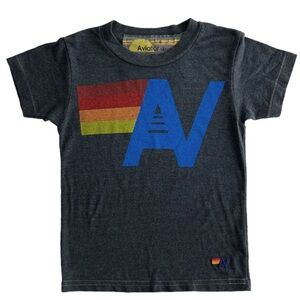 Aviator Nation Kids Tee - Blue and Gray with Red and Yellow